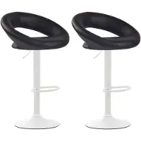BellaFurn Ensemble de 2 tabourets Olinda en similicuir | Couleur : Noir | Dimensions : 53 x 47 x 80 cm