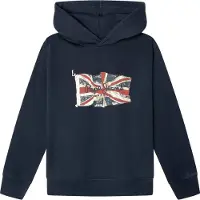Pepe Jeans Union Jack Hoodie Bleu 14 Years Garçon