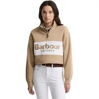 Barbour pour femme. LOL0668 Sweat Zaria Half Zip beige (XS), Casuel, Coton, Manche longue