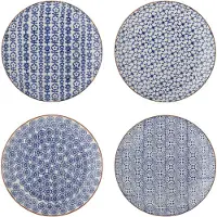 Bloomingville Assiettes Karine bleues, lot de 4