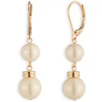 Ralph Lauren Boucles d'oreilles 'LINDELLA' or / blanc perle