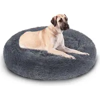 SWANEW Lit pour chien Lits pour chiens Coussin lavable pour chien Couchage doux Lit pour chat gris foncé 60cm