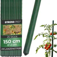 STREND PRO Tuteur Garden SB 20/1500 mm, acier/plastique, vert, pour plantes et tomates 25 pièces