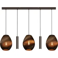 Masterlight Lampe suspendue à 5 lumières Carta Pineapple Cacao à capuchon de papier de pensée