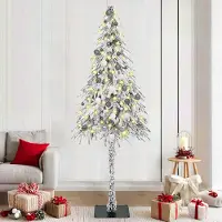 vidaXL Meuble Arbre de Noël avec 300 LED Blanc 210 cm PE et acier - 5007101