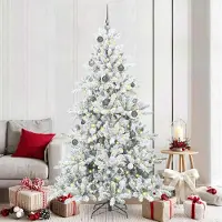 vidaXL Meubles haut de gamme Arbre de Noël artificiel pliable avec 300 LED 210 cm PVC - 7267920