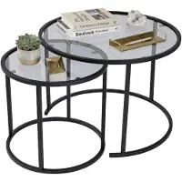 Dmora Vetusto - Table Basse, 42x42x39h cm Noir, Modulable