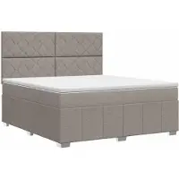 Syfax Lit Boxspring avec matelas Taupe 180 x 200 cm Tissu