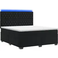 Syfax Lit boxspring avec matelas noir 160 x 200 cm velours