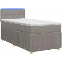 Syfax Lit Boxspring avec matelas Taupe 100 x 200 cm Tissu
