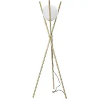Mauro Ferretti Lampadaire Glamy X - 1 Lampe E27 En Métal Doré Et Sphère En Verre Blanc Ø 55 X 155 Cm - Design Minimaliste Glamour