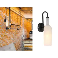 Globo Applique murale LEVITO, lampe en forme de bouteille, une lumière, finition satinée