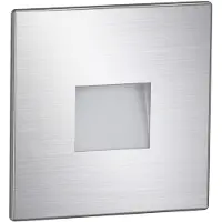 Ledscom.de : Éclairage de marches LED / Applique murale encastrée FOW, pour intérieur et extérieur, spot encastré, carré, en acier inoxydable, 85 x 85 mm, lumière blanche froide