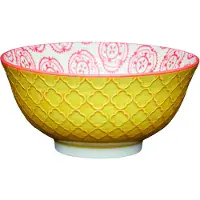 MIKASA KitchenCraft ECMKCBOWL30SET - Set de Bols en céramique avec motif de Carrelage/Mandala, Faïence.
