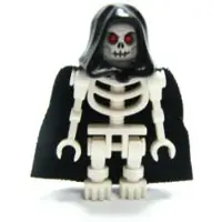 LEGO Minifigurine, époque fantastique - Guerrier squelette, numéro 6, couleur blanche, capuche noire et (référence : cas378)