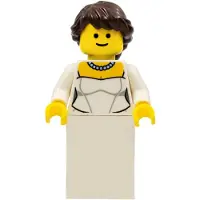 LEGO Minifigurine : Mariée, robe de mariée avec collier – Ville (twn157) – Neuf