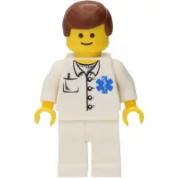 LEGO Minifigurine : Médecin, ambulancier, étoile de la vie, bouton, chemise (référence : doc027) – neuf
