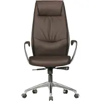 Amstyle Chaise de bureau en cuir véritable marron Chaise de bureau X-XL 120 kg Mécanisme synchrone Fauteuil de direction Appui-tête haut