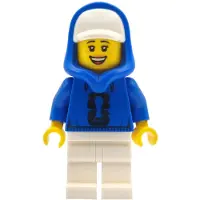 LEGO - Mini-figurine de spectatrice de football, femme, sweat bleu avec logo FIFA noir (référence : edi001)