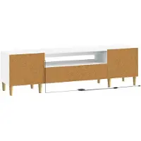 vidaXL Meuble TV LED blanc en panneaux de particules