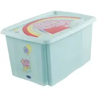 Keeeper Aufbewahrungsbox karolina Peppa Pig, 45 Liter Dreh-/Stapelbox mit Deckel, aus PP, aquamarine, mit (45 l, 40 x 55.50 x 30 cm)