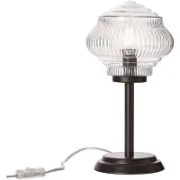 Brilliant Lampe de table Tanic marron/transparent, max. 25 W, culot E14, sans ampoule, avec interrupteur