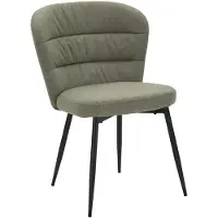 Mauro Ferretti Lot De 2 Chaises Losanna Vertes 58 X 60,5 X 85 Cm - Chaises Rembourrées En Tissu Avec Pieds En Métal Noir - Design Glamour Années 70