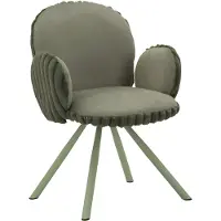 Mauro Ferretti Chaise Stockholm -B- Verte, Lot De 2 En Fer Et Polyester Avec Accoudoirs, Design Moderne - Collection Moderne