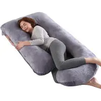 Famanu Matelas de santé pour femmes enceintes - Grand soutien en forme de U - Soutien pour le sommeil et la grossesse - Matelas moelleux lavable - Gris foncé moelleux