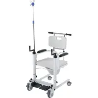 OEM Siège de transfert pour patients, réglable en hauteur, structure en acier robuste, couleur blanche