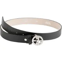 Equiline ceinture cuir ECHILAE noir boucle argent FS21, Eq19_FS_Gr.:110