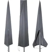Markenlos Housse de protection imperméable pour parasols ronds et carrés jusqu'à 3 m - Modèle robuste avec fermeture à glissière et cordon de serrage réglable