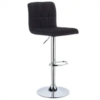 BellaFurn Tabouret pivotant, réglable en hauteur, en lin | Noir | 44x38x92-114 cm