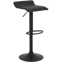 BellaFurn Tabouret de bar réglable en hauteur, en similicuir, de couleur noire, dimensions : 38,5 x 39 x 62-84 cm