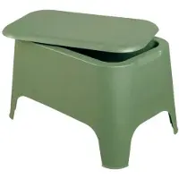Toomax Table de jardin PETRA en plastique avec espace de rangement, dimensions 39 x 59 x 36 cm, couleur vert avocat