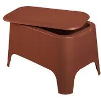 Toomax Table de jardin PETRA en plastique avec espace de rangement, dimensions : 39 x 59 x 36 cm, couleur terracotta