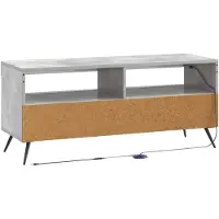 vidaXL Meuble TV LED gris béton, fabriqué en panneaux de particules