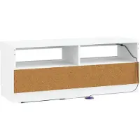 vidaXL Meuble TV LED blanc en panneaux de particules