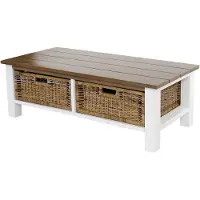 Generique Table basse de salon Tula / 38x112x52cm / 2 paniers