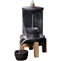 TAUOH Retro Runs Back Flow Incense Stove Grinding Plate Waterfall Odor Removal Aromatherapy Stove for Home Decoration