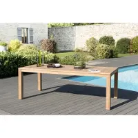 Macabane KIM - Table de jardin 6/8 personnes - VIESTE 220 x 100 cm en bois Teck