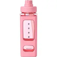Jojomino Bouteille d'eau Kawaii avec paille, autocollant ours mignon 3D, gobelet carré en plastique gratuit, portable, 700 ml, rose
