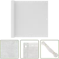 The Living Store Living Store : écran de balcon, blanc, 90 x 300 cm, en HDPE