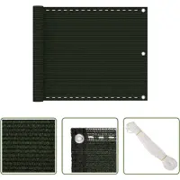 The Living Store Store en tissu "Living" pour balcon, couleur vert foncé, dimensions 75 x 400 cm, fabriqué en HDPE