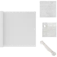 vidaXL – Protection latérale pour balcon, HDPE, 90 x 400 cm, blanc – Parasols et protections solaires