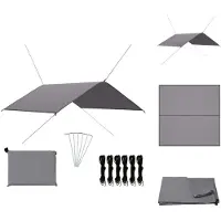 vidaXL - Bâche de protection extérieure 4x4 mètres, couleur grise - Parasols et protections solaires
