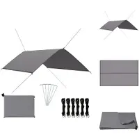 vidaXL - Bâche d'extérieur 3x2 m, couleur grise - Parasols et protections solaires