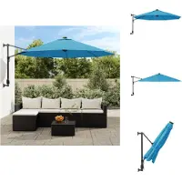 vidaXL Parasol de jardin mural, bleu marine, 290 cm - Parasols et protections solaires