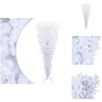 vidaXL Sapin de Noël artificiel avec support Inversé Blanc 120 cm - Sapins de Noël