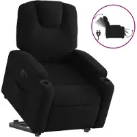 vidaXL Fauteuil relax releveur électrique noir tissu
